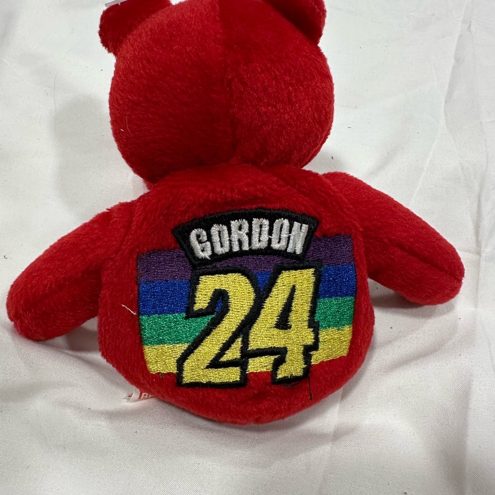 Red Plush Racing Bear Toy - Picture 2 of 3